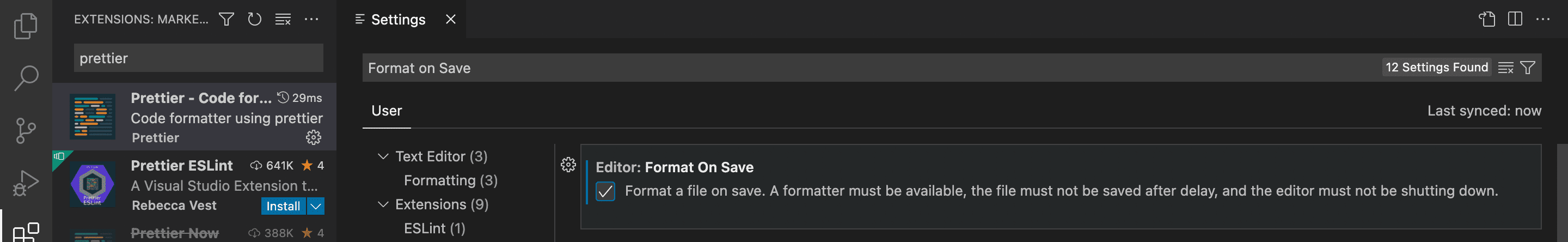 Enable Format on Save